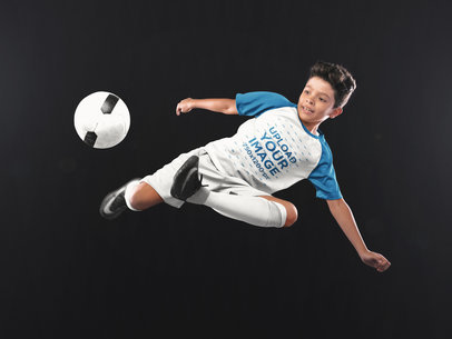 Custom Soccer Jerseys - Boy Doing a Scissor Side Kick