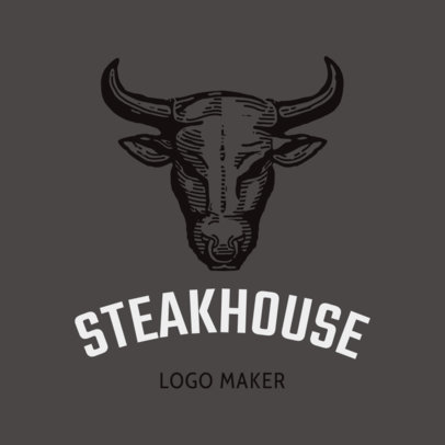 Online Logo Maker for a Steak House with Bull Clipart 