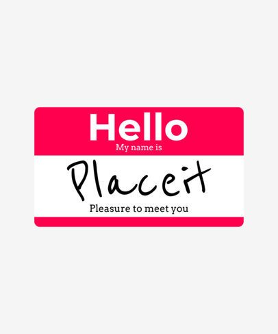 placeit hello name tag t shirt design maker