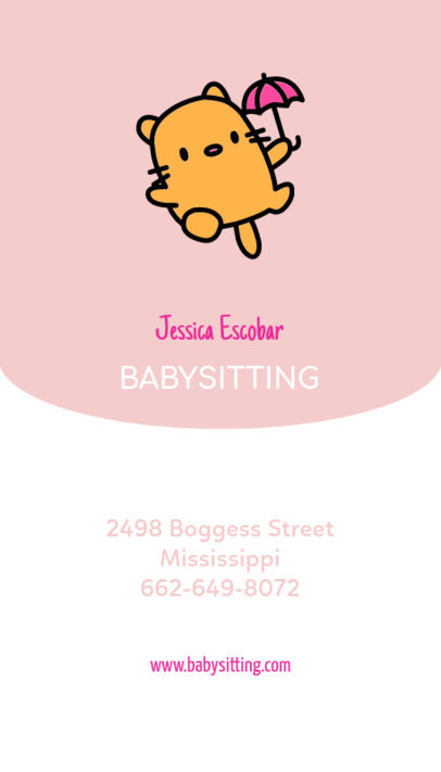 placeit vertical babysitting business card maker babysitting logos