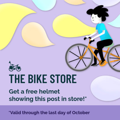 Instagram Post Template with Cute Illustrations