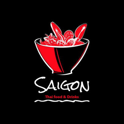 Thai Food Logo Generator with a Bowl Clipart 1838d