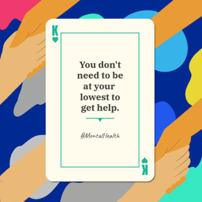 Cards-Themed Instagram Post Maker with a Mental Health Quote