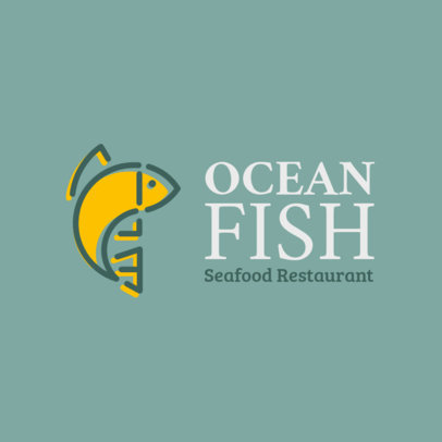 Seafood Restaurant Logo Template with Minimalist Illustrations 1801f-11-el