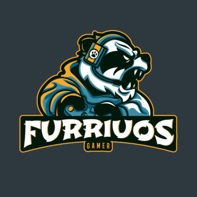 Placeit Gaming Logo Maker Featuring A Panda Warrior