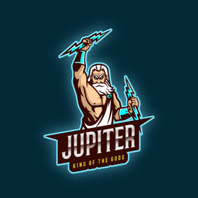 Placeit Mythology Themed Logo Generator For Gamers Featuring A Zeus Illustration