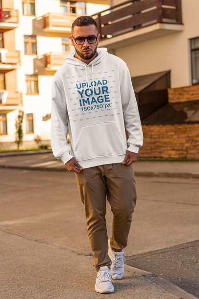 Download Placeit - Hoodie Mockup of a Man at the Mountains