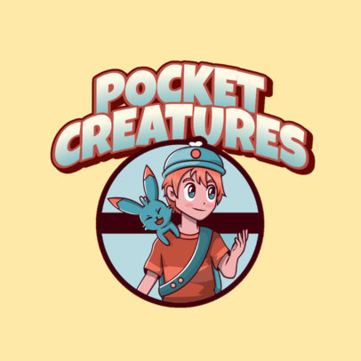 Placeit Gaming Logo Generator Featuring A Pokemon Based Character