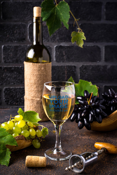 Mockup of a Wine Glass in an Elegant Setting 36647-r-el2