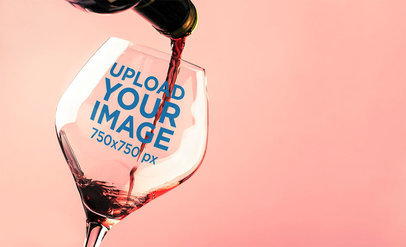 Mockup of Liquor Pouring into a Wine Glass 36702-r-el2