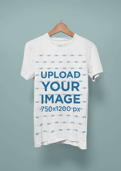 Download Placeit - Heather Tee Mockup with a Hanger Floating ...