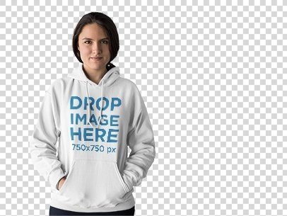 placeit back of a woman wearing a pullover hoodie template pullover hoodie template